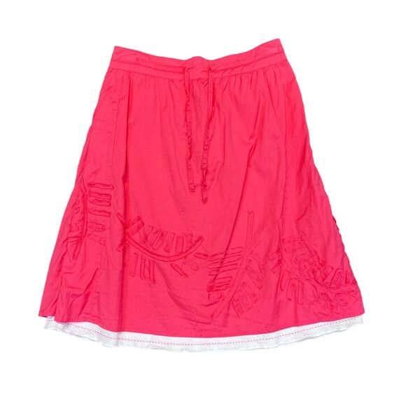 Horny Toad Womens Midi Skirt Layered Lightweight Cotton Pink White Small - Picture 1 of 12